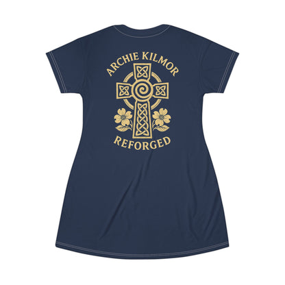 "Archie Kilmor Cross - Reforged" #01, T-Shirt Dress (Cambridge Blue)