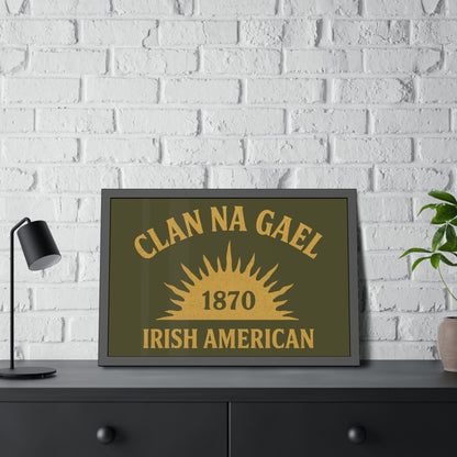"Clan na Gael - Irish American", Framed Paper Poster (Fianna Green)
