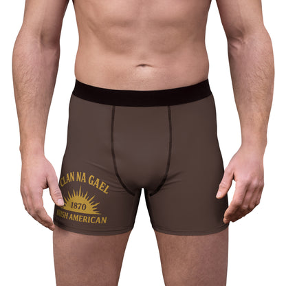 "Clan na Gael - Irish American", Men's Boxer Briefs (Wild Boar Brown)