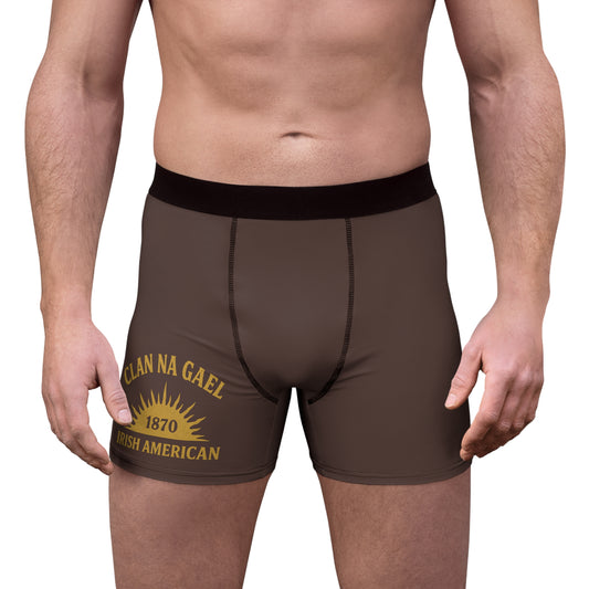 "Clan na Gael - Irish American", Men's Boxer Briefs (Wild Boar Brown)