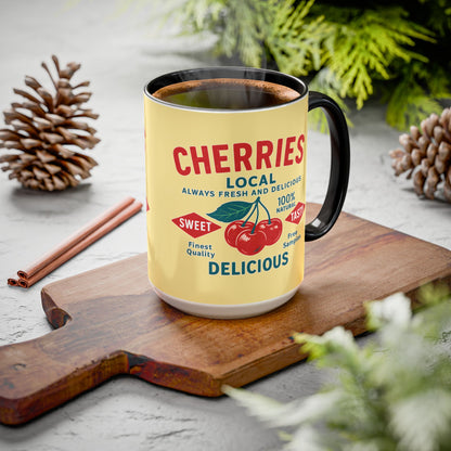 "Delicious Cherries", Colorful Mugs (11oz, 15oz) (Sanctum Veil)