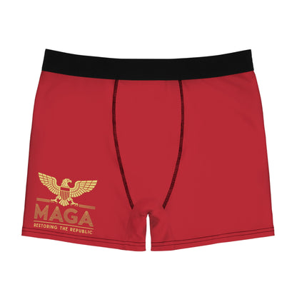 "MAGA - Restoring the Republic", Men's Boxer Briefs (Cherry Red)