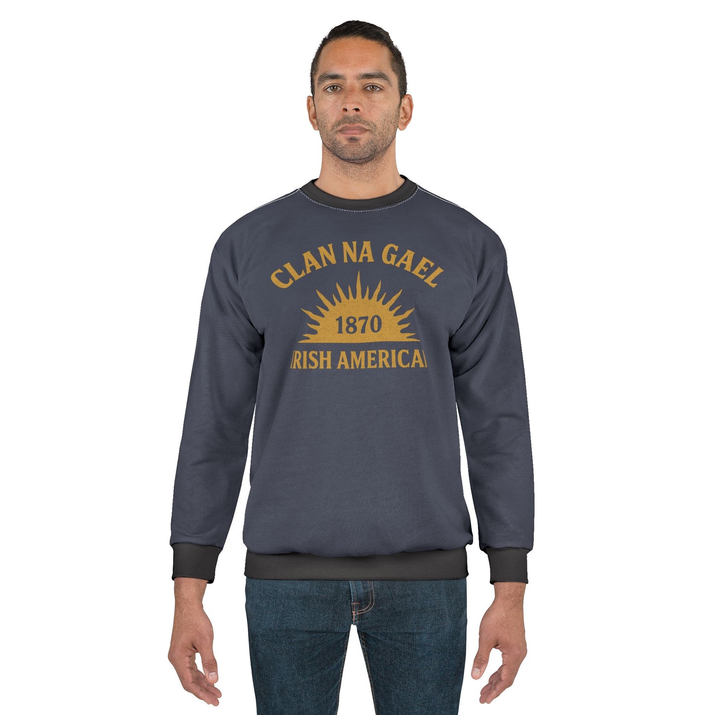 "Clan na Gael - Irish American", Unisex Sweatshirt (Blue Burka Grey)