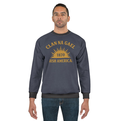 "Clan na Gael - Irish American", Unisex Sweatshirt (Blue Burka Grey)