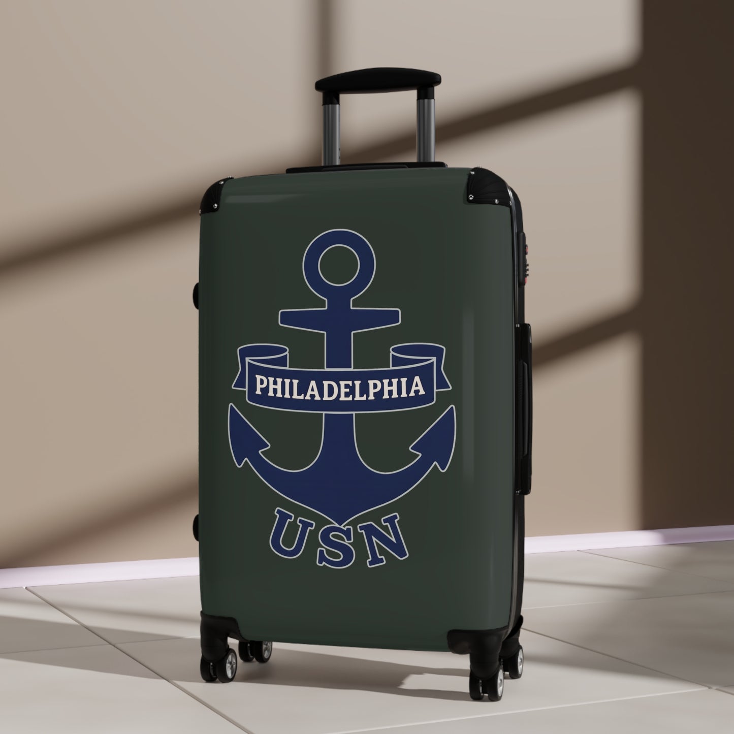 "USN Anchor", Suitcase (Hail Cloud Grey)