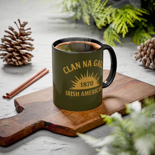 "Clan na Gael - Irish American", Colorful Mugs (11oz, 15oz) (Fianna Green)