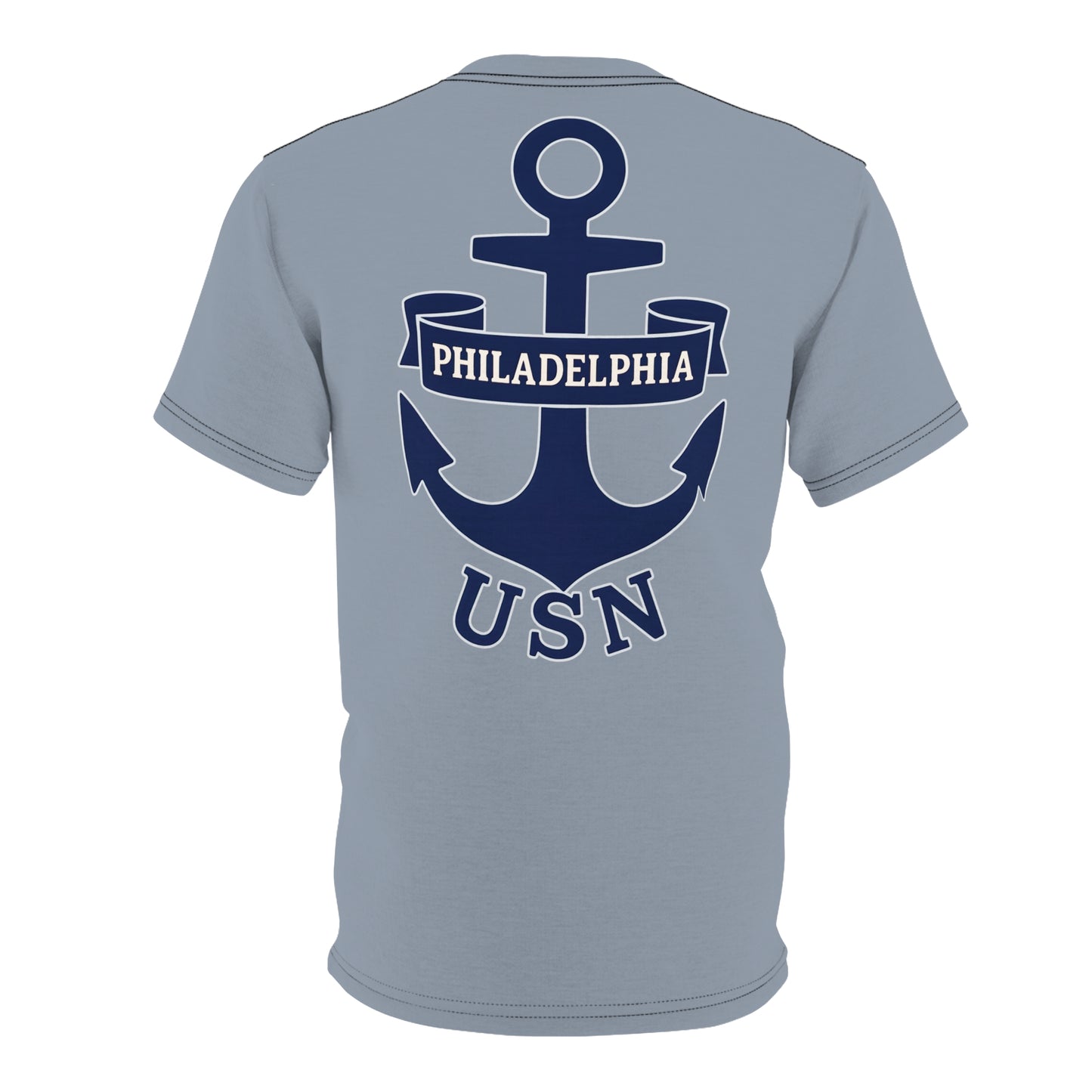 "USN Anchor", Unisex T-shirt (Steel-Deck Grey)