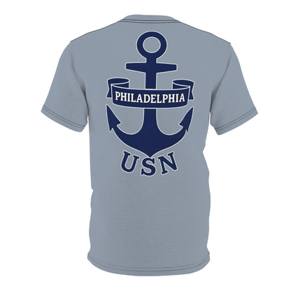 "USN Anchor", Unisex T-shirt (Steel-Deck Grey)