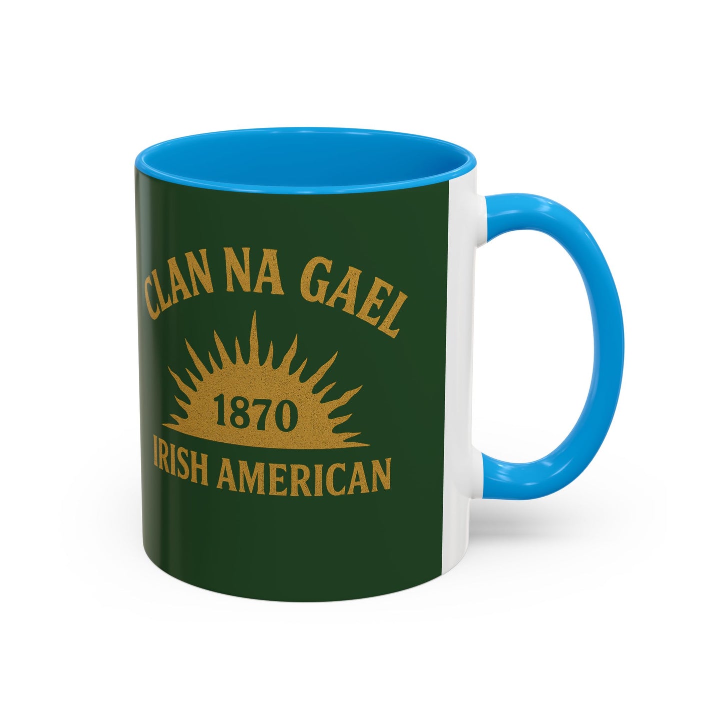 "Clan na Gael - Irish American", Colorful Mugs (11oz, 15oz) (Brithemain Green)