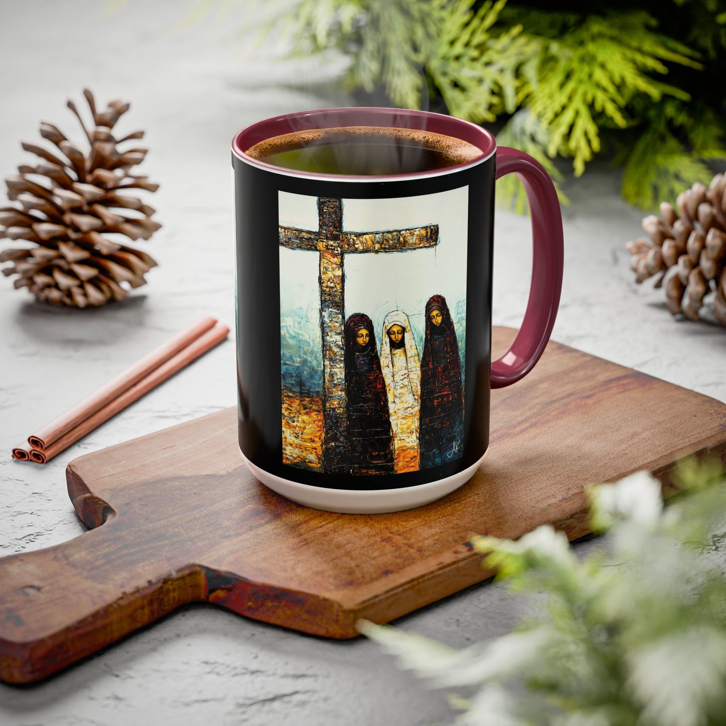 "At-the-Foot of the Cross - John 19:25", Colorful Mugs (11oz & 15oz)