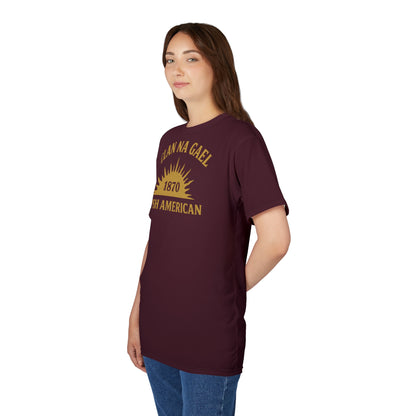 "Clan na Gael - Irish American", Unisex T-shirt (Black Raspberry)