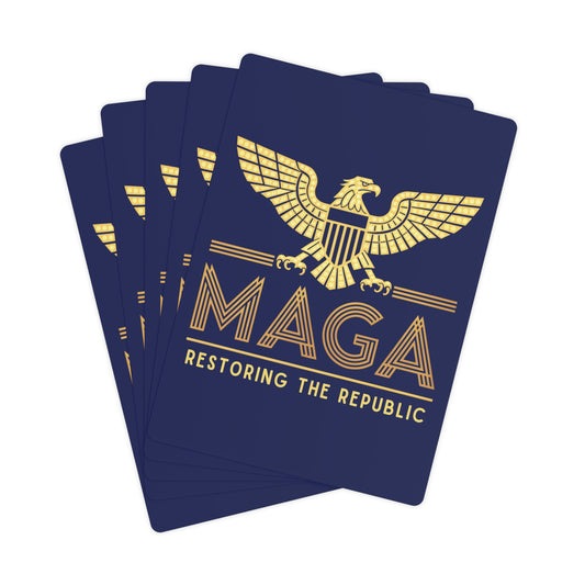 "MAGA - Restoring the Republic", Political Playing Cards (Norway Blue)