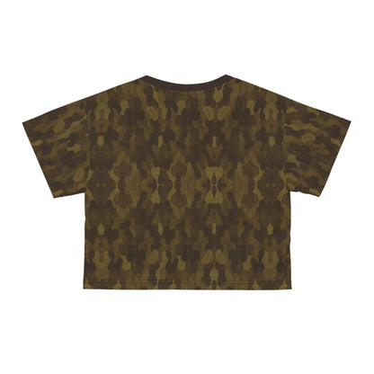 "Swamp Recon Camouflage", Crop Tee (Swamp Brown Collar)