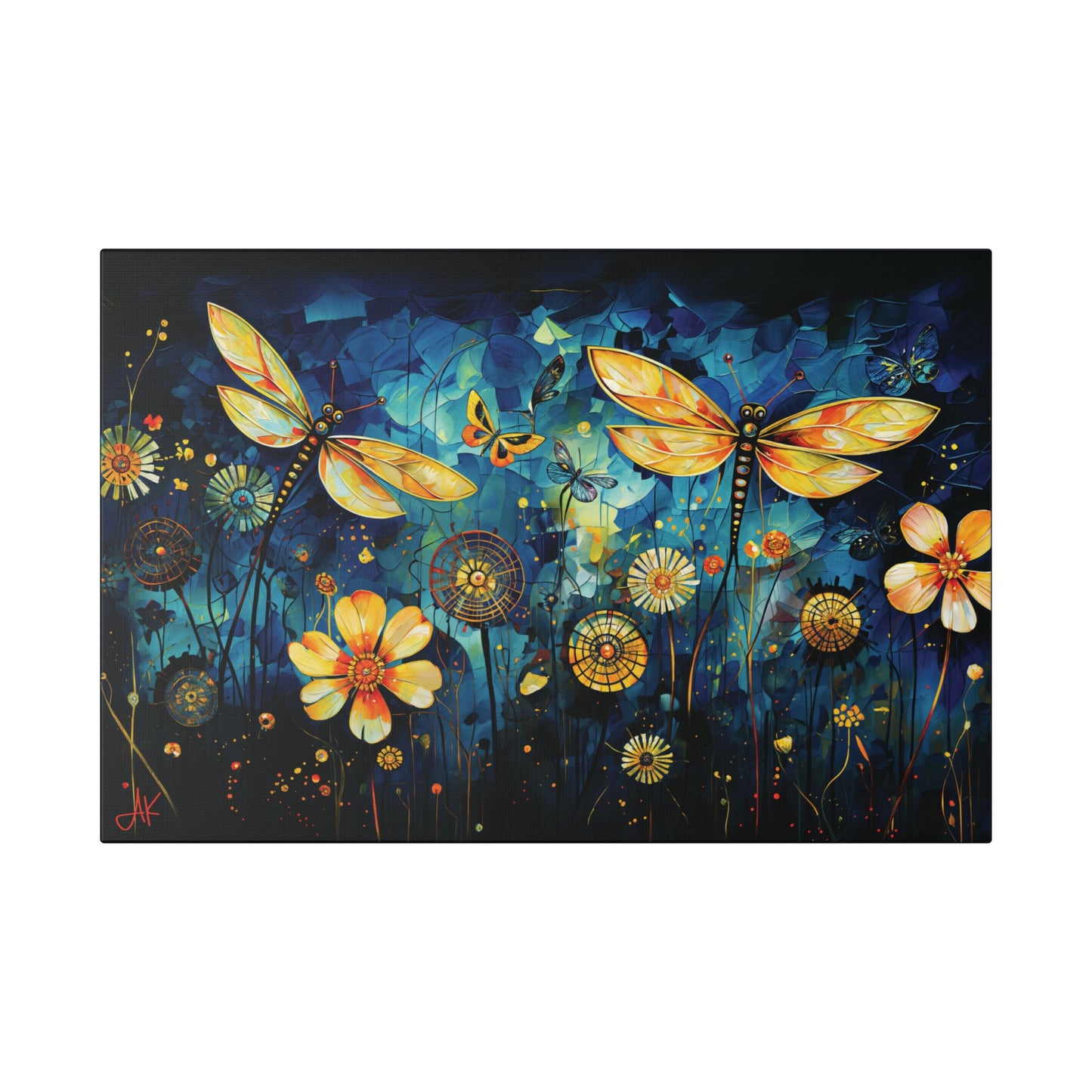 "Lucky Day Dragonflies", Stretched Classic Canvas Fine Art Print