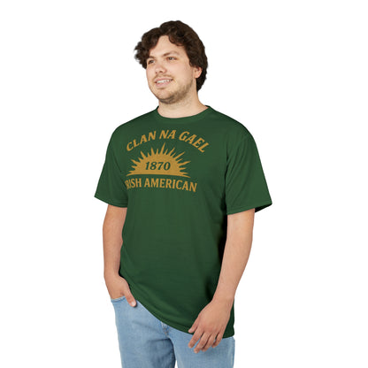 "Clan na Gael - Irish American", Unisex T-shirt (Brithemain Green)