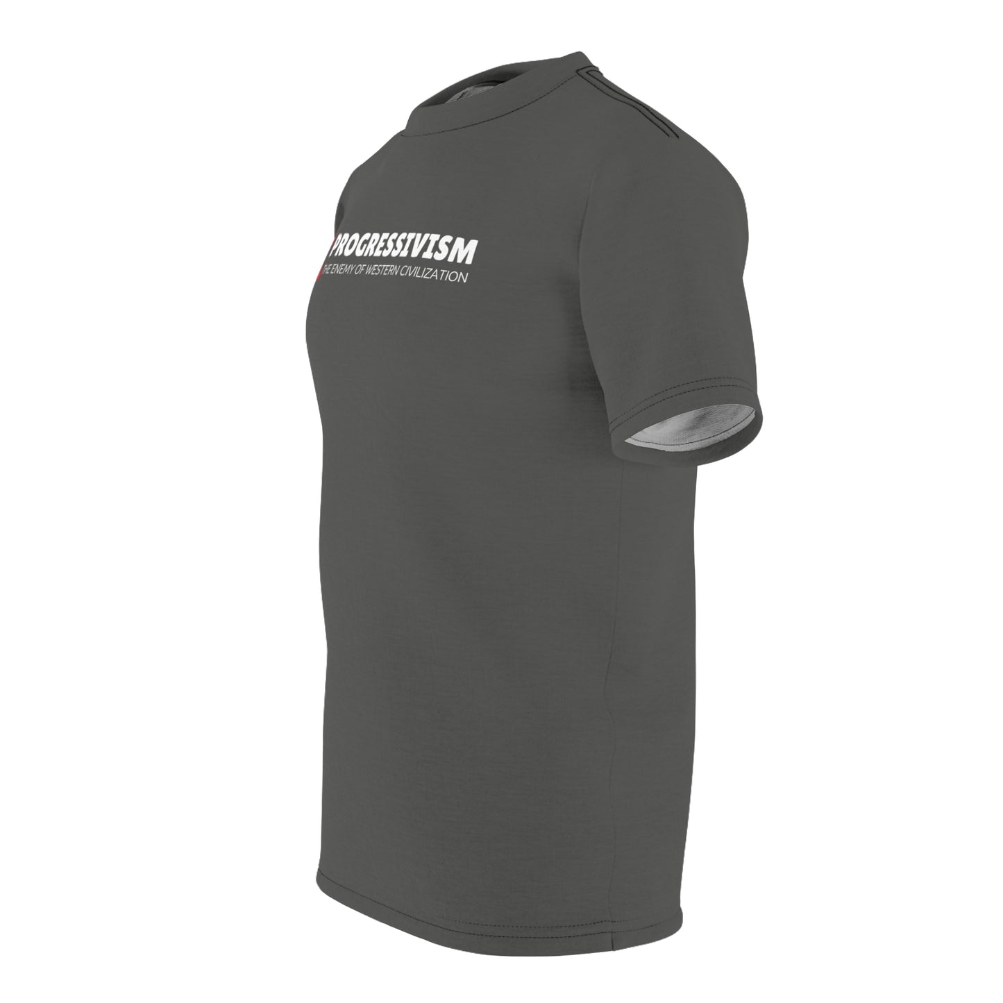 "Progressivism - Enemy of Western Civilization", Unisex Tee (Panzer Grey)