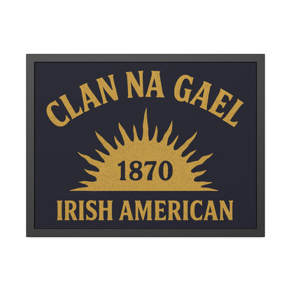 "Clan na Gael - Irish American", Framed Paper Poster (Black Rock Blue)