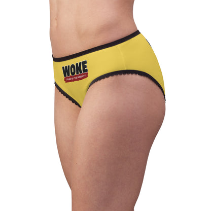 "Woke - Tyranny by the Minority", Women's Briefs (Mustard Yellow)