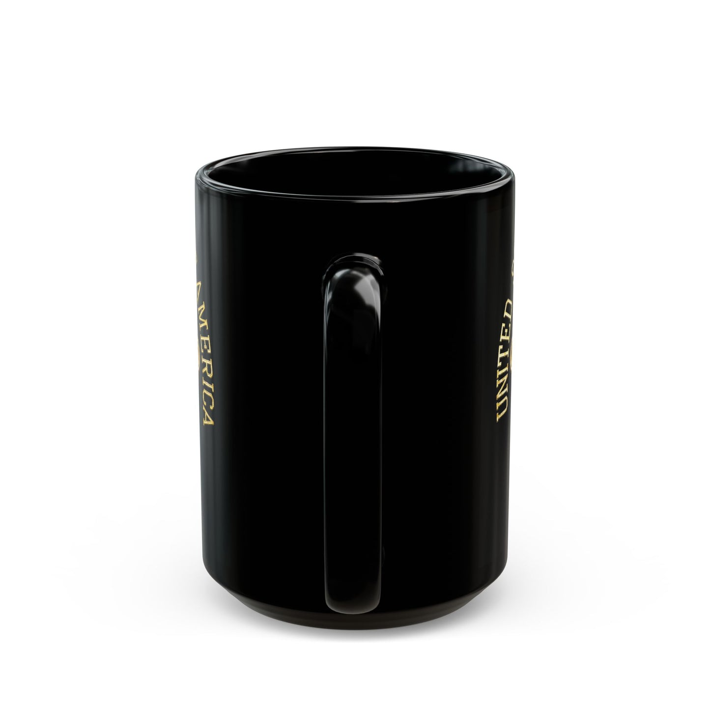 "USA Gold Cross", Black Mug (11oz & 15oz)