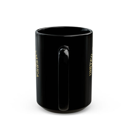 "USA Gold Cross", Black Mug (11oz & 15oz)