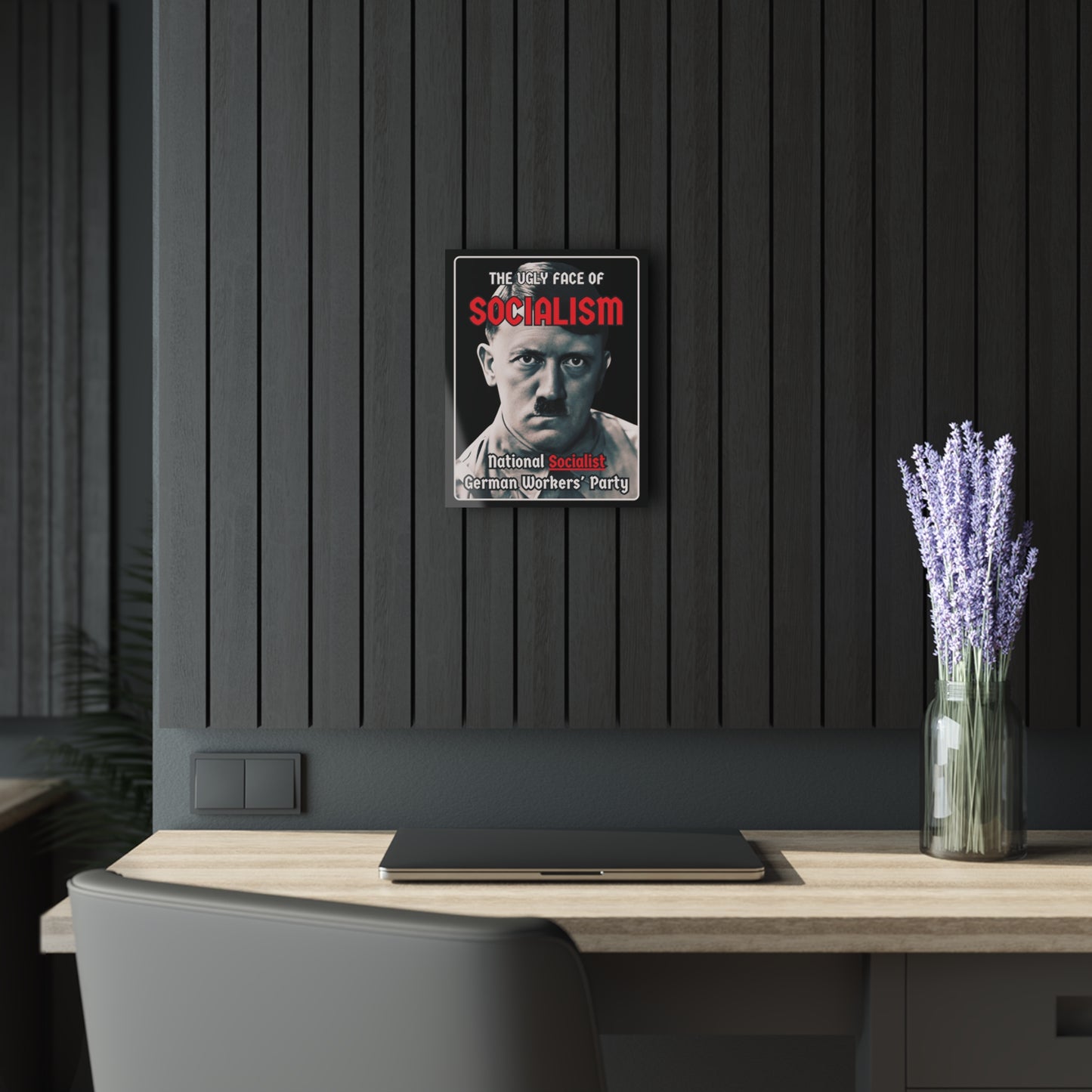 "The Ugly Face of Socialism", Acrylic Wall Prints (French Cleat Hanging) (Void Black)