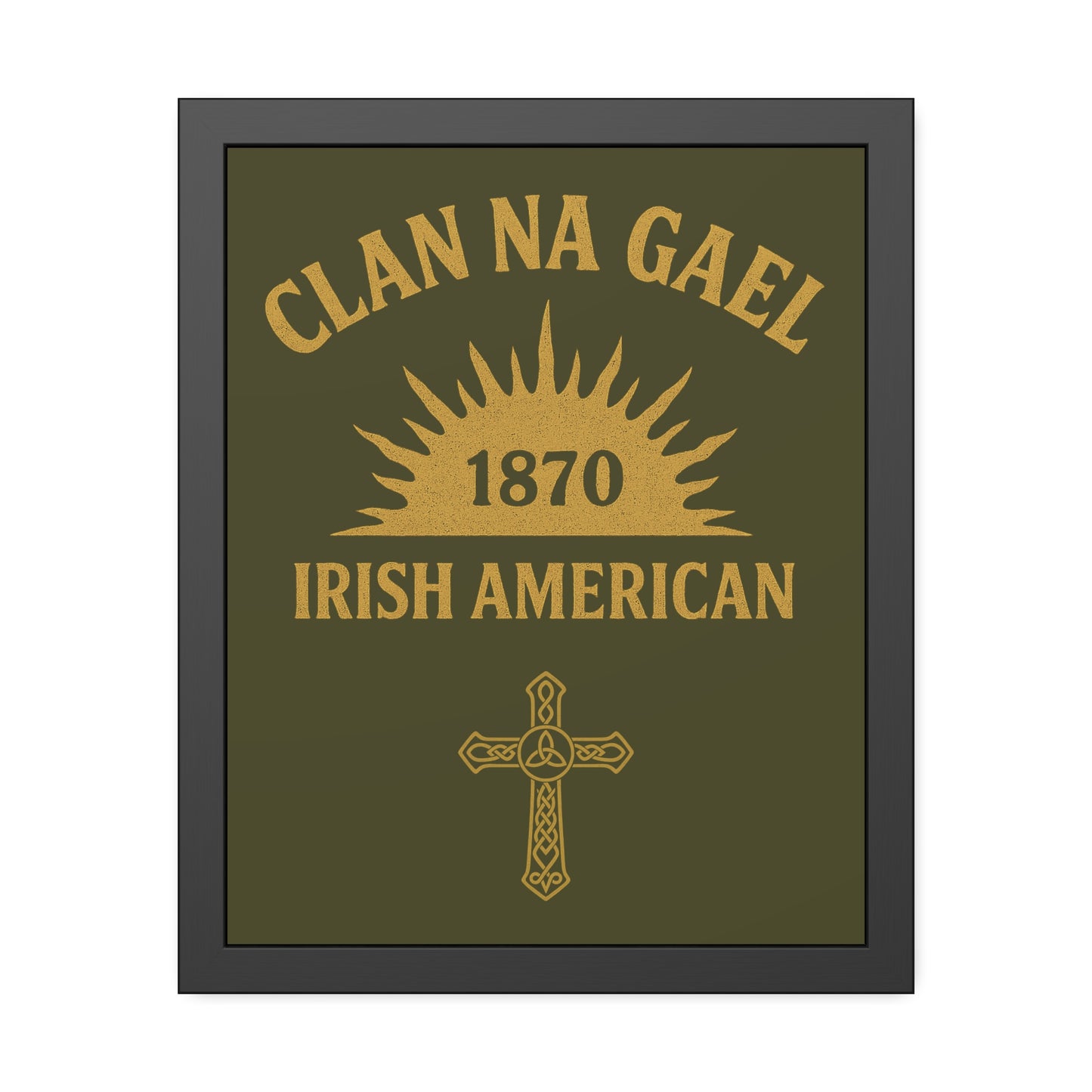 "Clan na Gael - Irish American", Framed Paper Poster (Fianna Green)