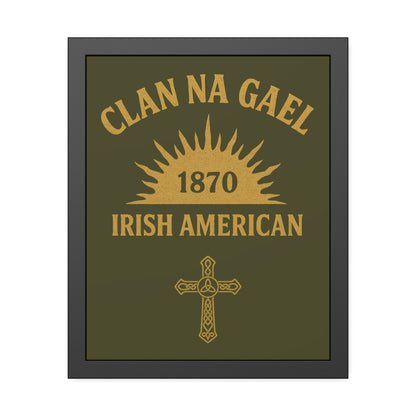 "Clan na Gael - Irish American", Framed Paper Poster (Fianna Green)