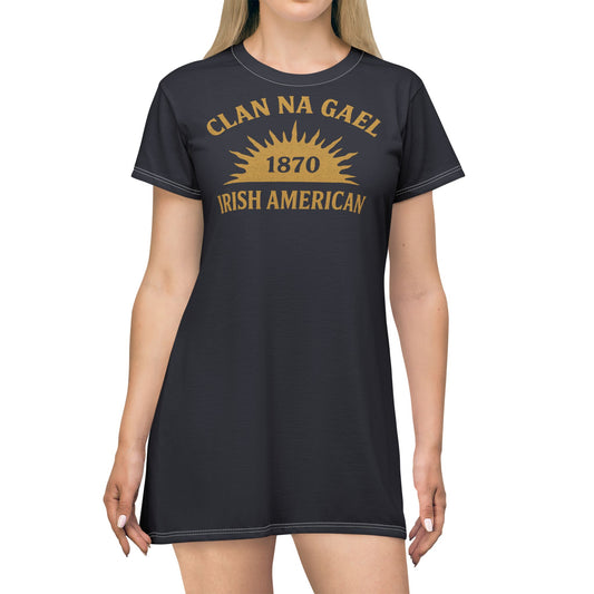 "Clan na Gael - Irish American", T-Shirt Dress (Black Rock Blue)