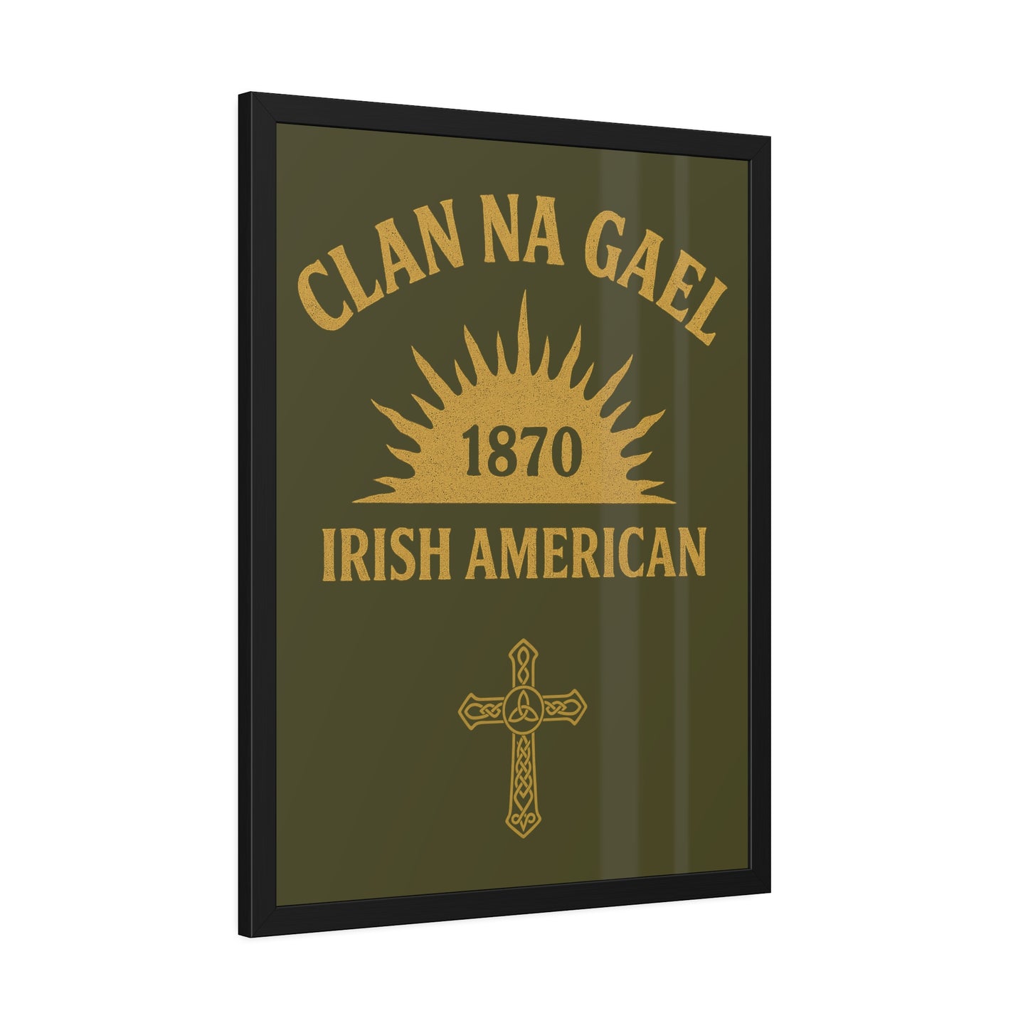 "Clan na Gael - Irish American", Framed Paper Poster (Fianna Green)