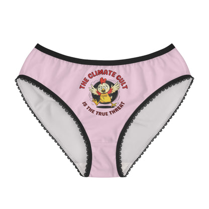 "The Climate Cult" (Chicken Little), Women's Briefs (Lace Pink)