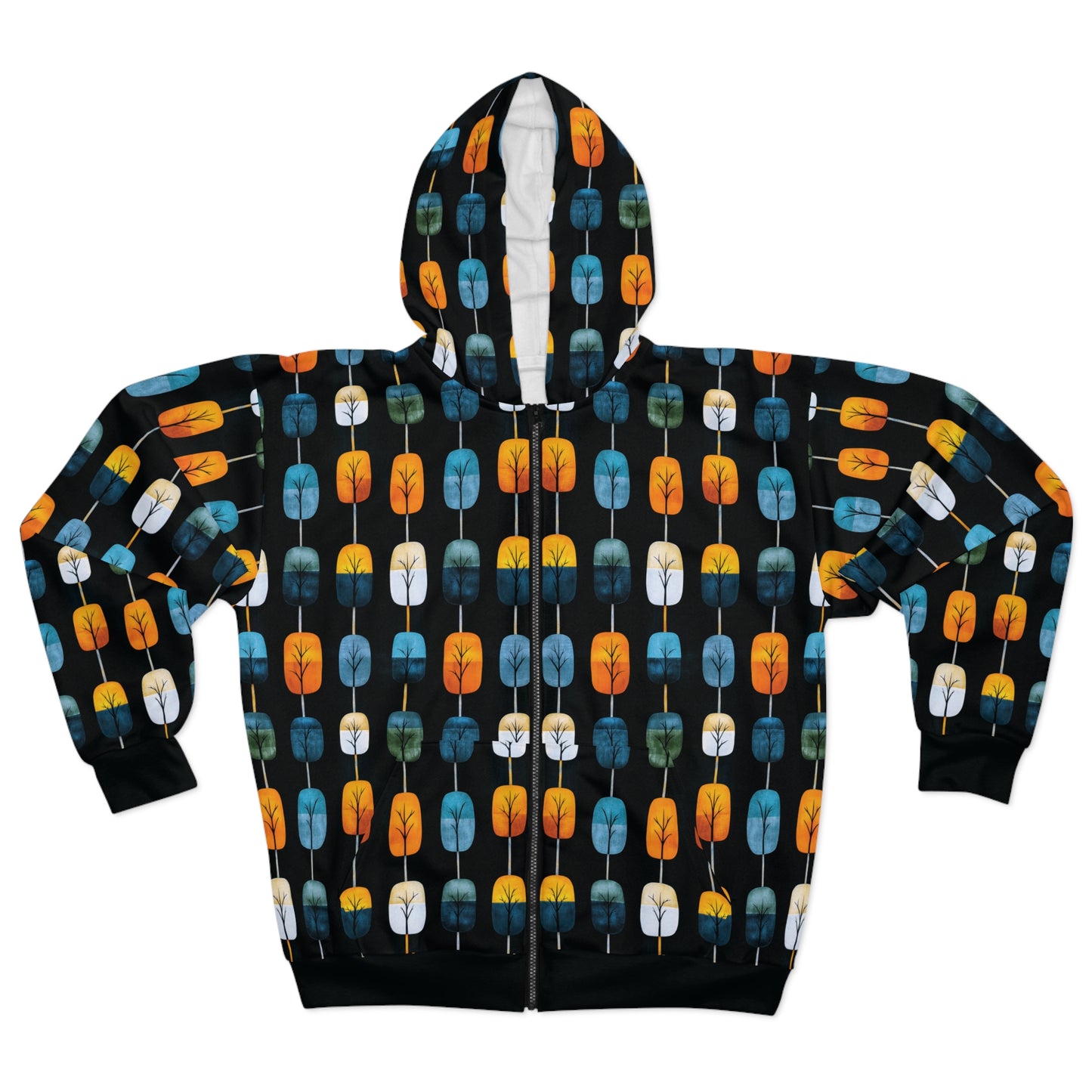 "Skyroot Grove", Unisex Wearable Art Zip Hoodie