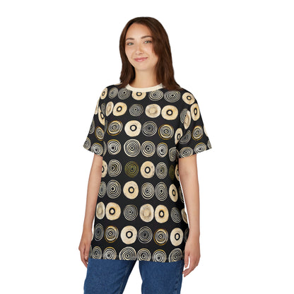 "Punk Polka", Wearable Pattern Art Unisex Tee (Iced Almond)