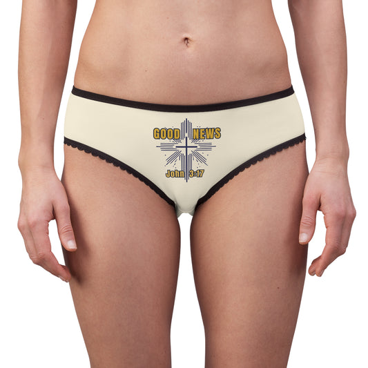 "Good News - John 3:17", Women's Briefs (Iced Almond)