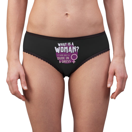 "What is a Woman" #01, Women's Briefs (Shadow Black)