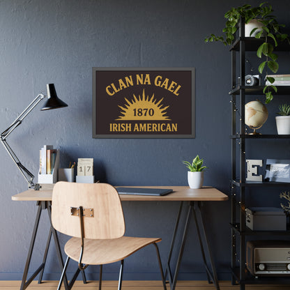 "Clan na Gael - Irish American", Framed Paper Poster (Seal Brown)