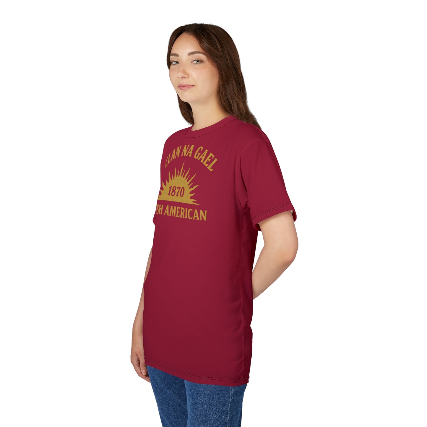 "Clan na Gael - Irish American", Unisex T-shirt (Fénechas Red)