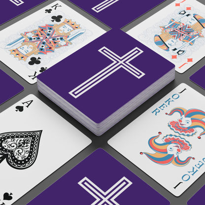 "A Simple Cross", Chrsitian Playing Cards (Deep Purple)