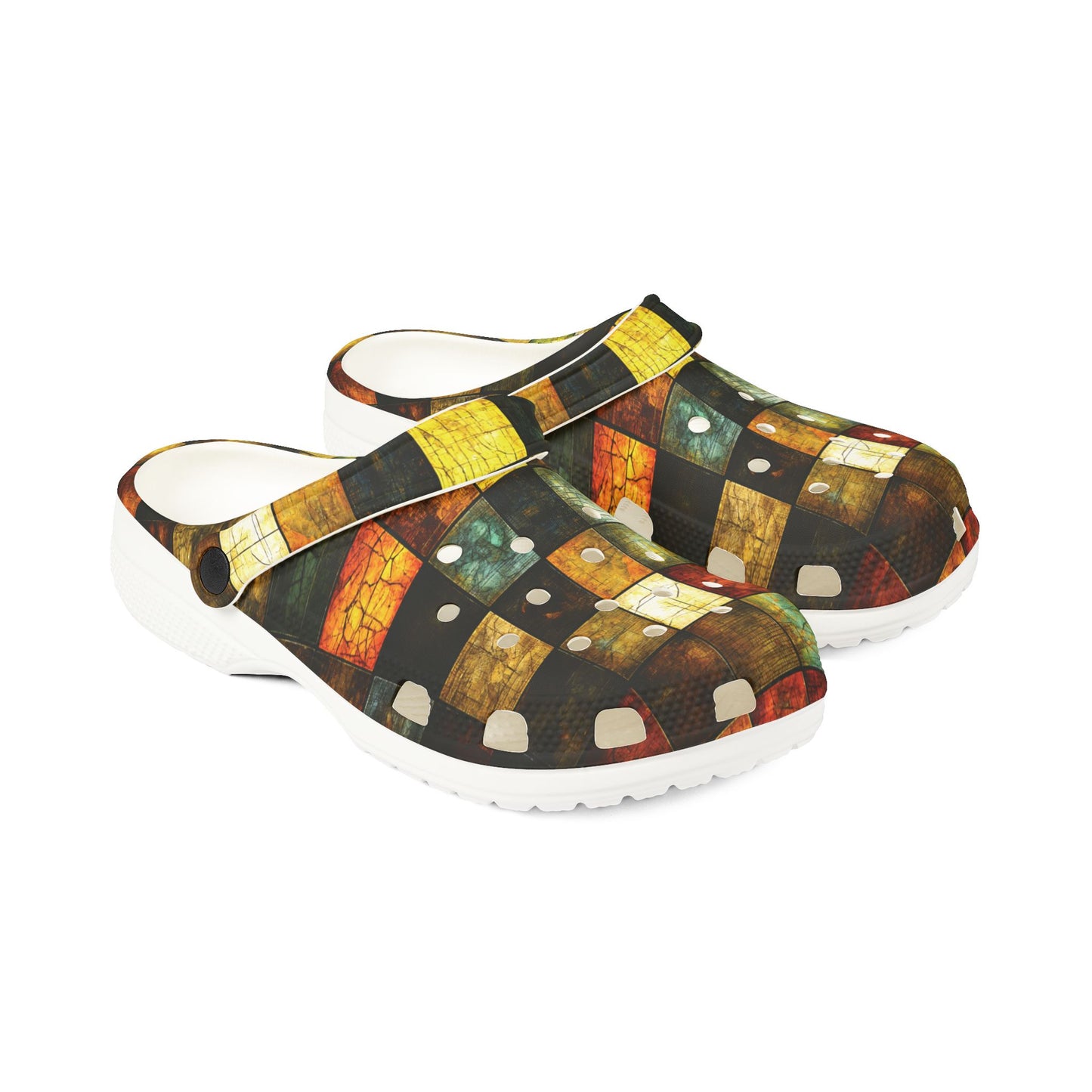 "Wood Block Pattern" #01, Foam Rubber Clogs