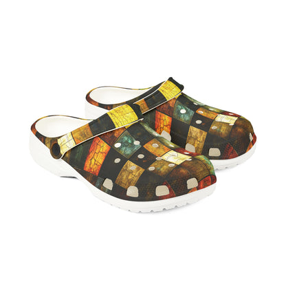 "Wood Block Pattern" #01, Foam Rubber Clogs
