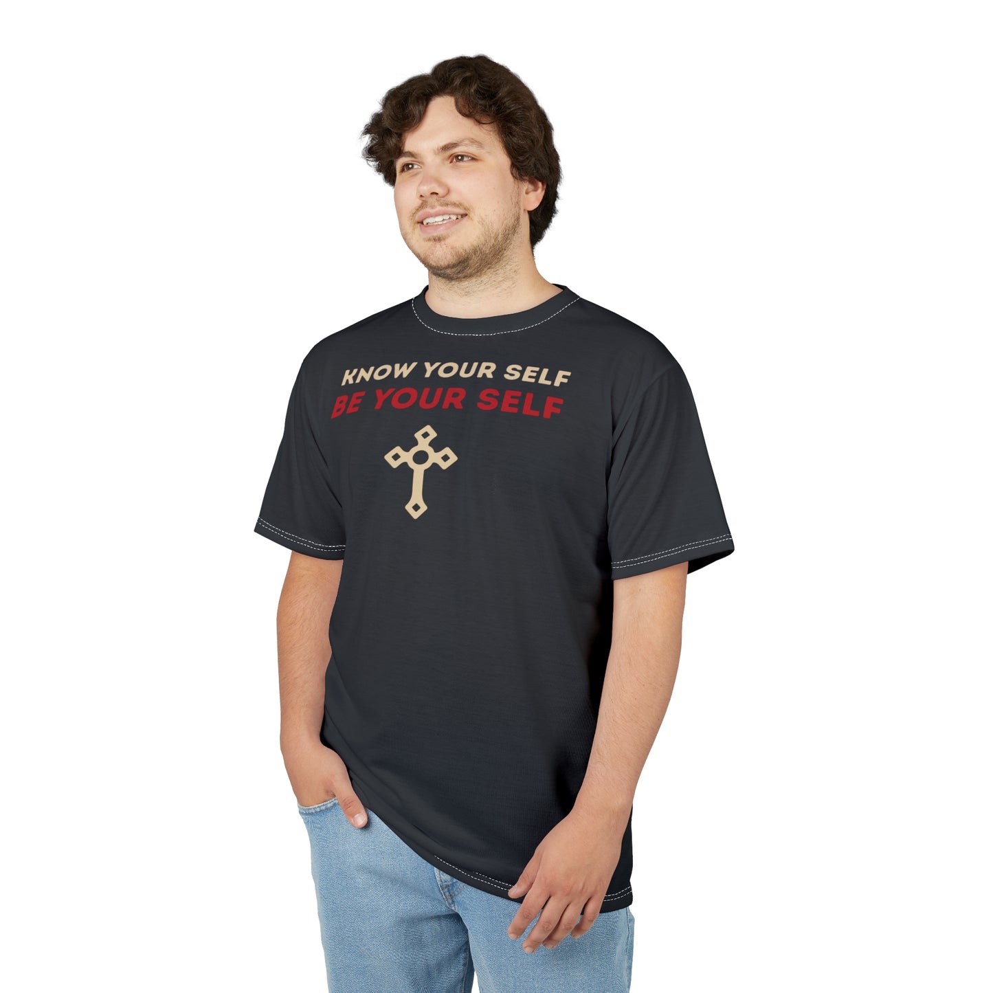 "Know Your Self", Unisex T-shirt (Blue Charcoal)