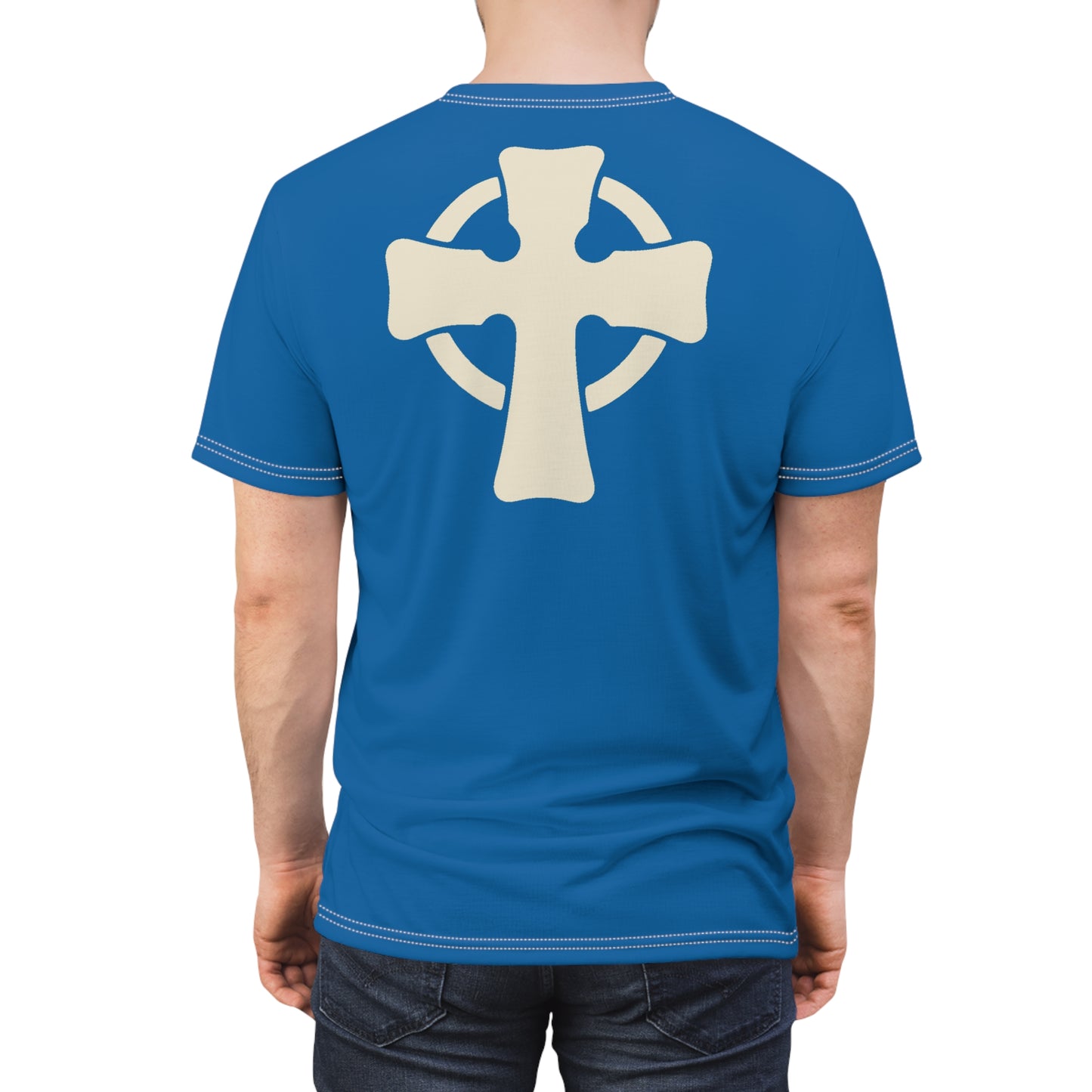 "Retro Jesus", Unisex T-shirt (Deep Reef Blue)