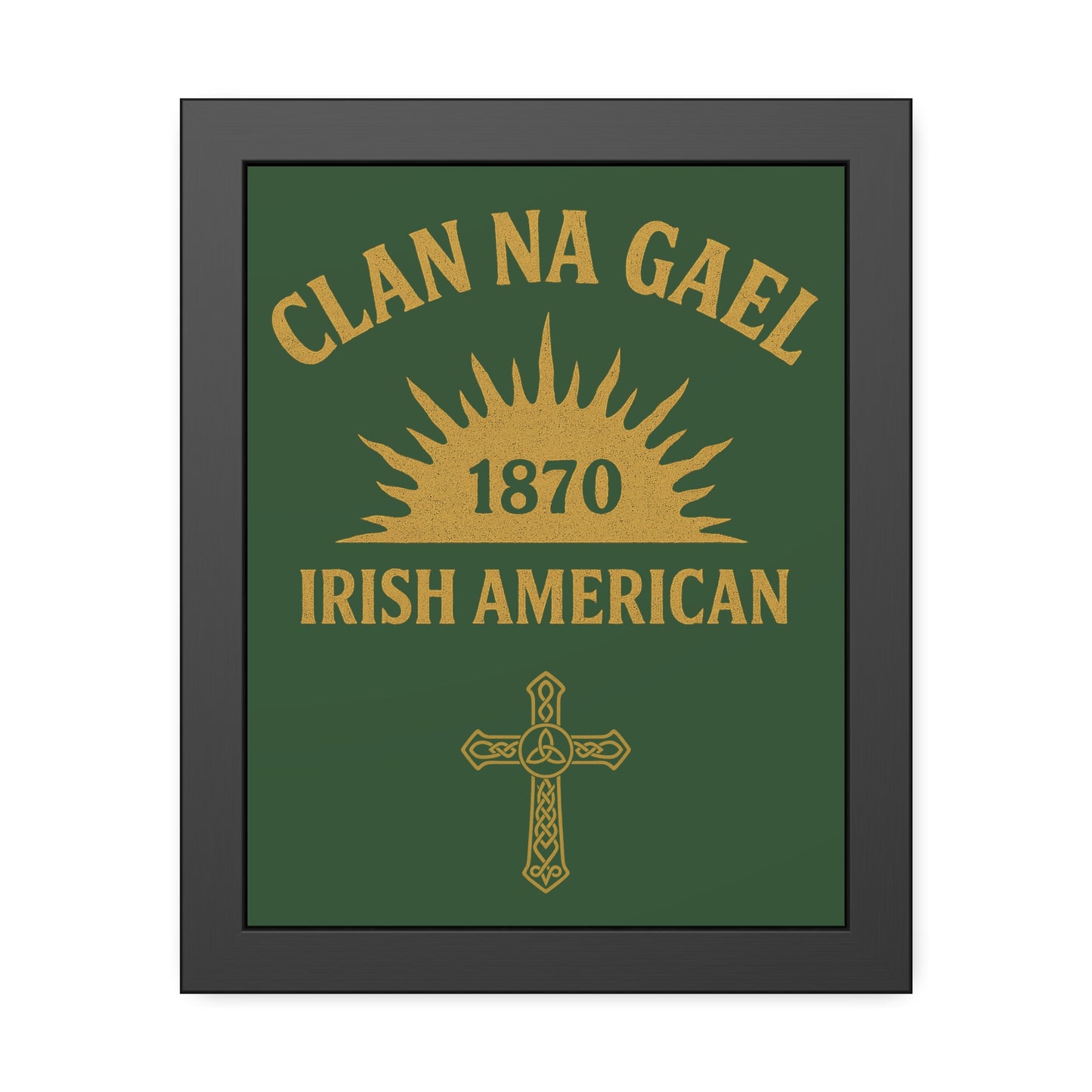 "Clan na Gael - Irish American", Framed Paper Poster (Brithemain Green)