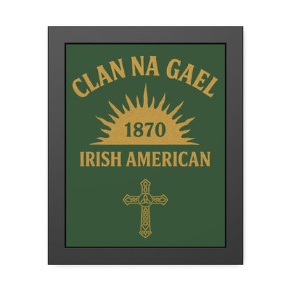 "Clan na Gael - Irish American", Framed Paper Poster (Brithemain Green)