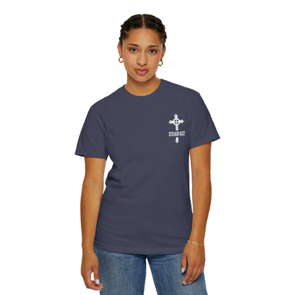 "Steadfast Cross in White", Unisex T-shirt