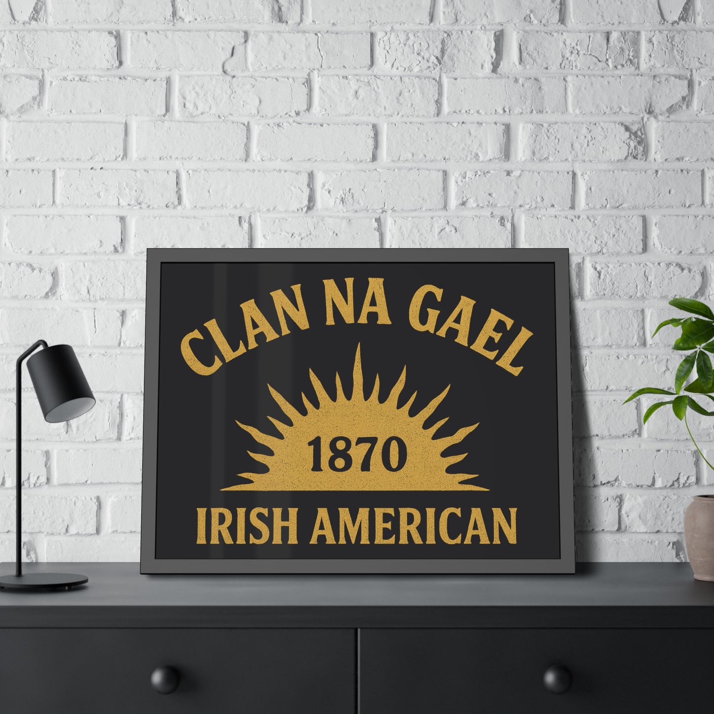 "Clan na Gael - Irish American", Framed Paper Poster (Raven Black)