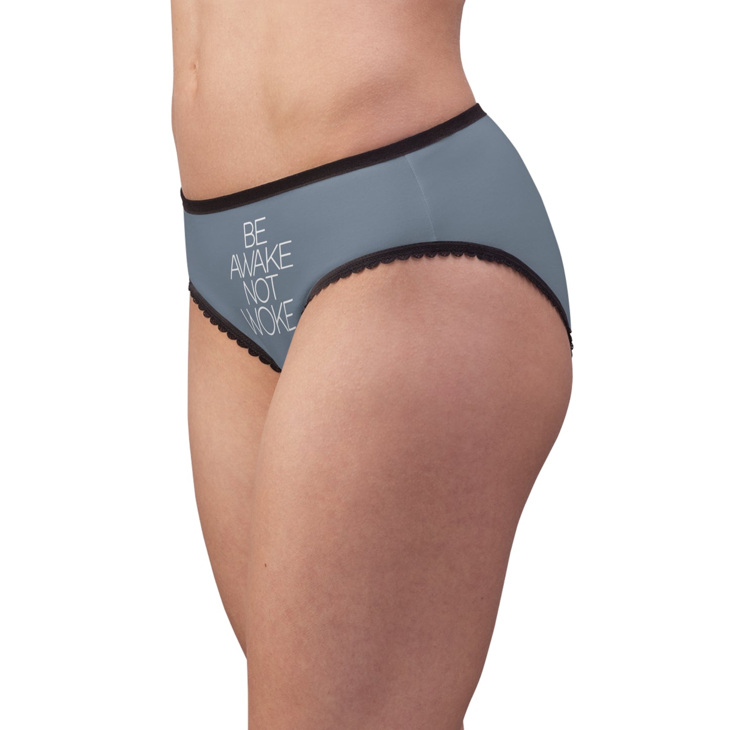 "Be Awake Not Woke" #2, Women's Briefs (Atlantic Grey)