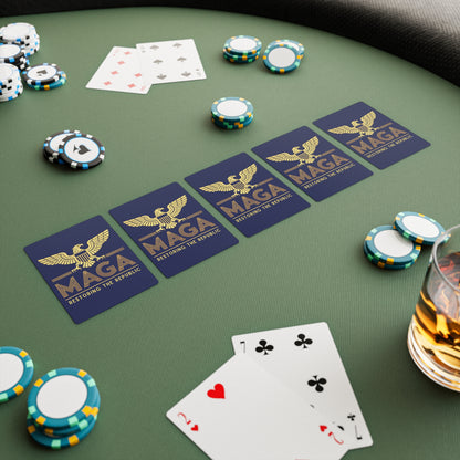 "MAGA - Restoring the Republic", Political Playing Cards (Norway Blue)