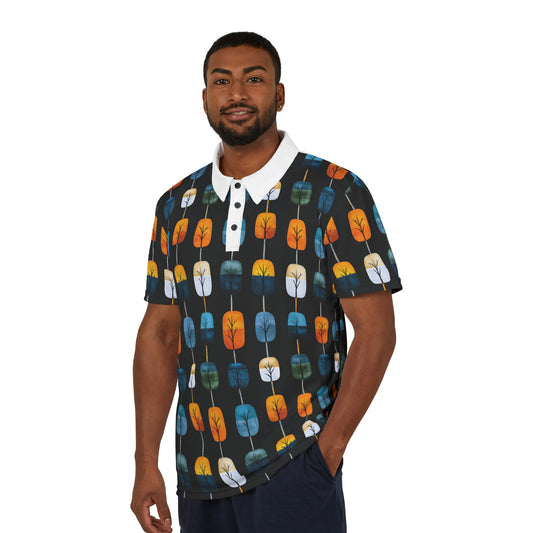 "Skyroot Grove", Unisex Polo Shirt (White Collar)