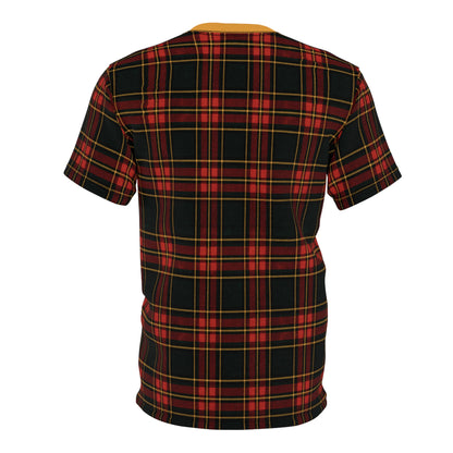 "Kilmor Gallóglach Tartan", Unisex Tee (Gallóglach Yellow Collar)