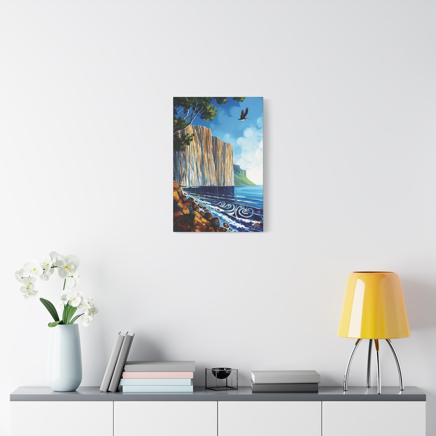 "Sky Kin IV – Gannet Over the Quiet Sound", Fine Art Matte Canvas, Stretched, 1.25"